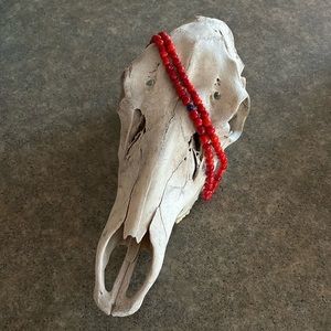 📿 Coral Crystal Necklace, 29” Long, NWOT READ Description